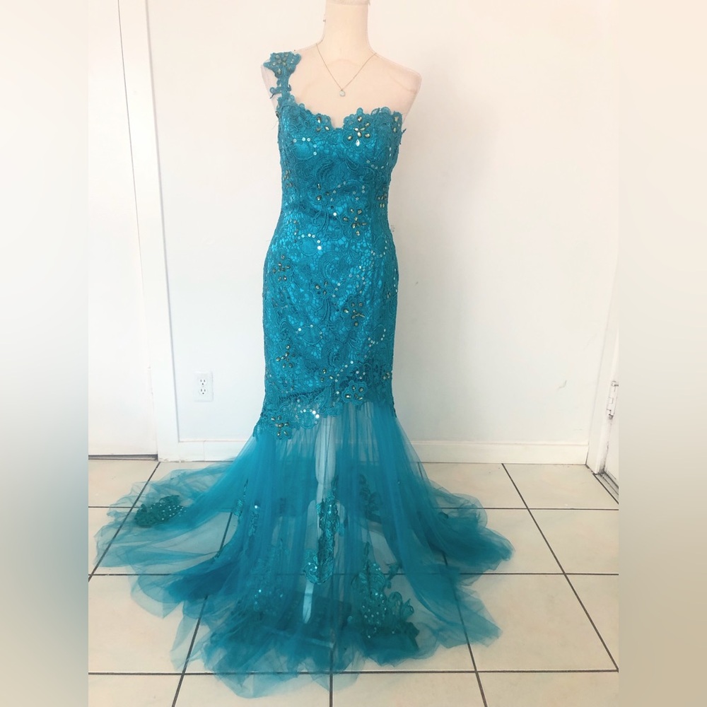 Flirt by Maggie Sottero, One Shoulder, Mermaid! Evening Gown